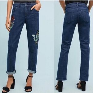 Pilcro Slim Boyfriend sequin Embellished Jeans Boho Bohemian Sz 26